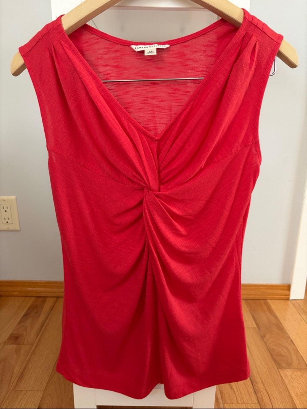 Banana Republic Red Twist-Front Tank Top